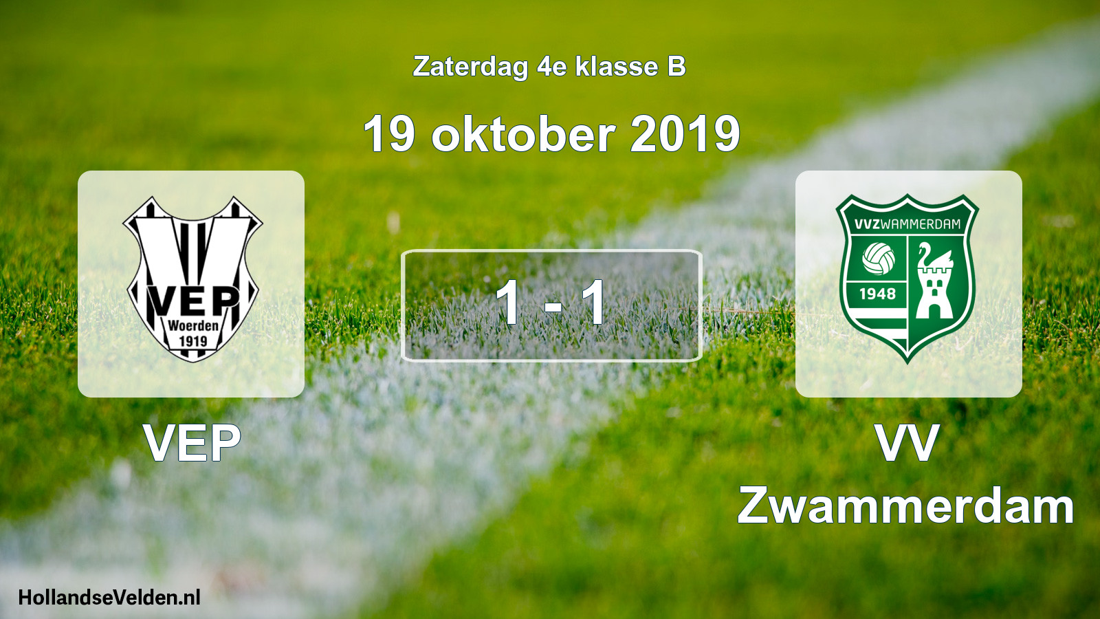 Gespeelde wedstrijd: VEP - VV Zwammerdam 1 - 1 (19 oktober 2019)
