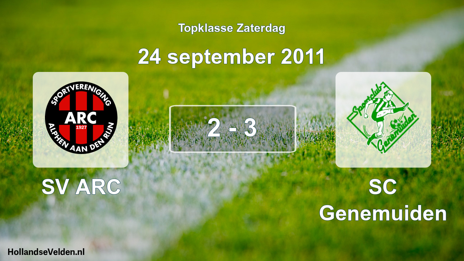 Gespeelde wedstrijd: SV ARC - SC Genemuiden 2 - 3 (24 september 2011)