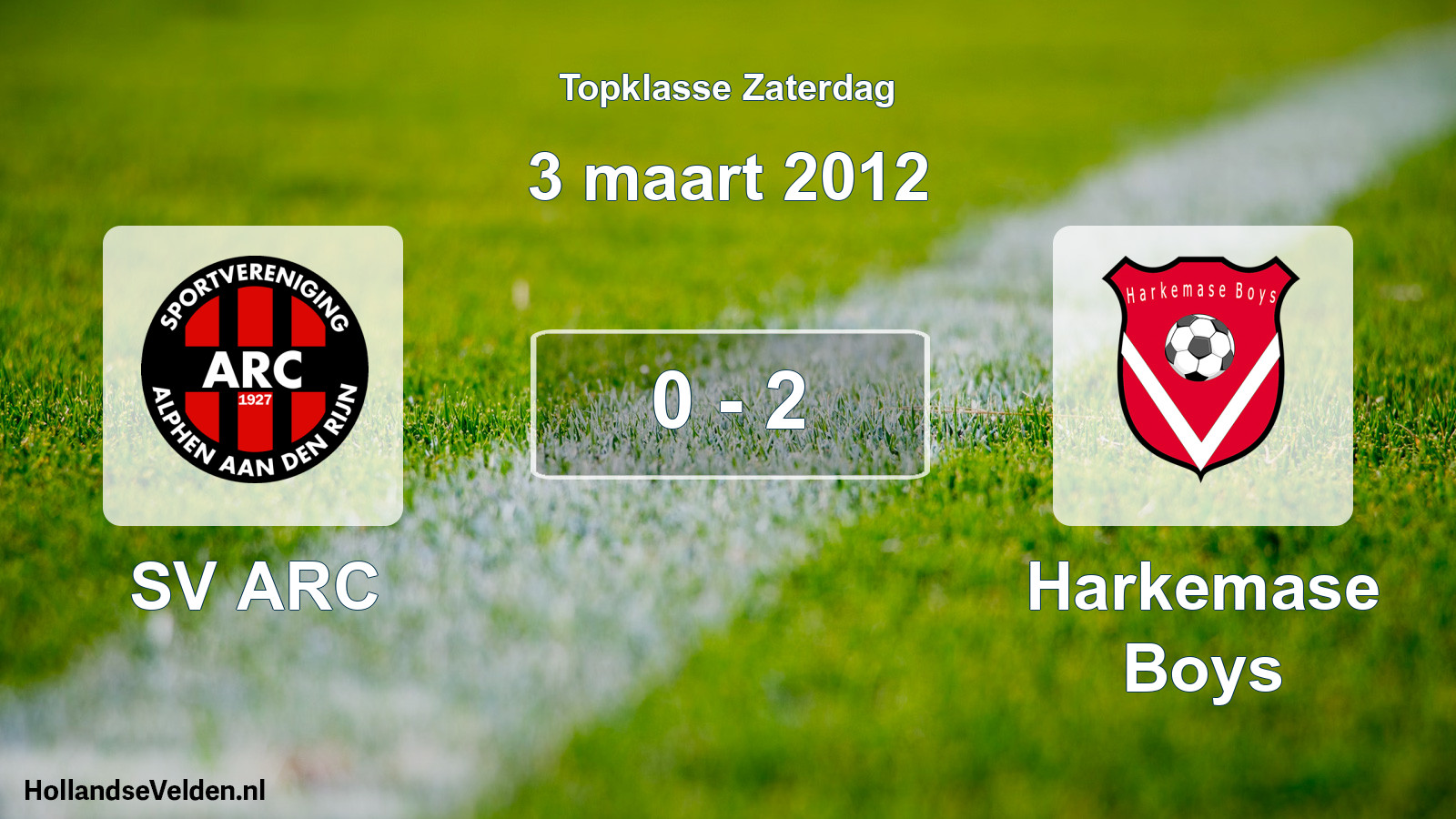 Gespeelde wedstrijd: SV ARC - Harkemase Boys 0 - 2 (3 maart 2012)
