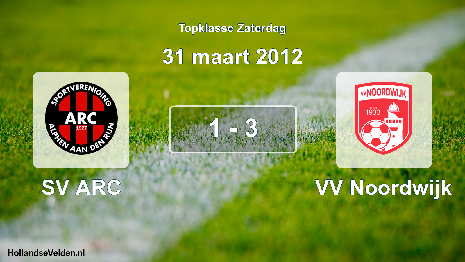 Gespeelde wedstrijd: SV ARC - VV Noordwijk 1 - 3 (31 maart 2012)