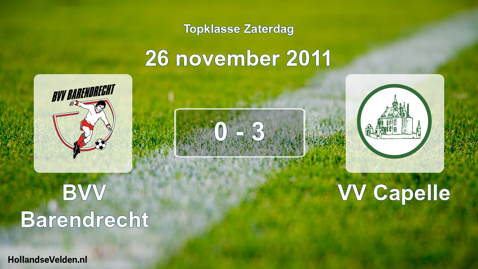 Gespeelde wedstrijd: BVV Barendrecht - VV Capelle 0 - 3 (26 november 2011)