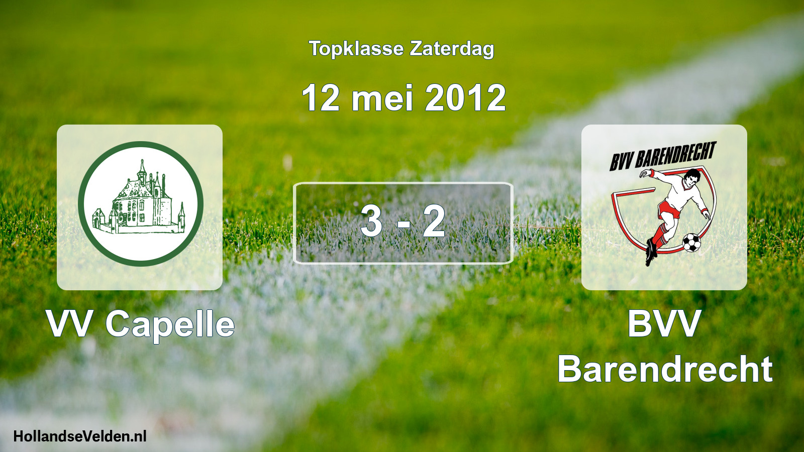 Gespeelde wedstrijd: VV Capelle - BVV Barendrecht 3 - 2 (12 mei 2012)