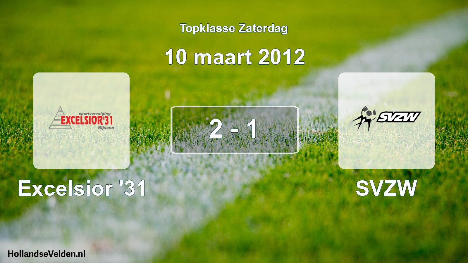 Gespeelde wedstrijd: Excelsior '31 - SVZW 2 - 1 (10 maart 2012)