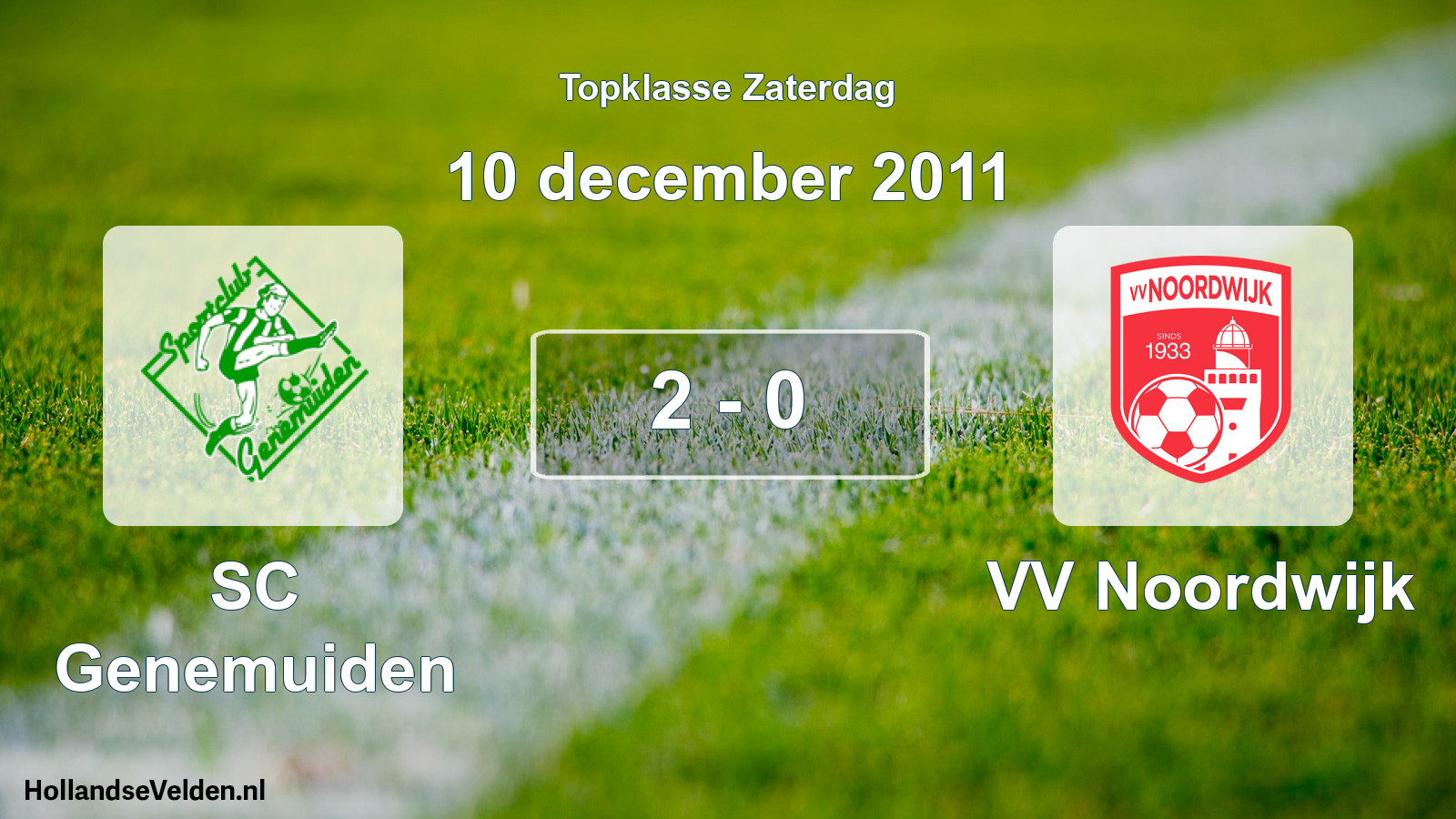 Gespeelde wedstrijd: SC Genemuiden - VV Noordwijk 2 - 0 (10 december 2011)