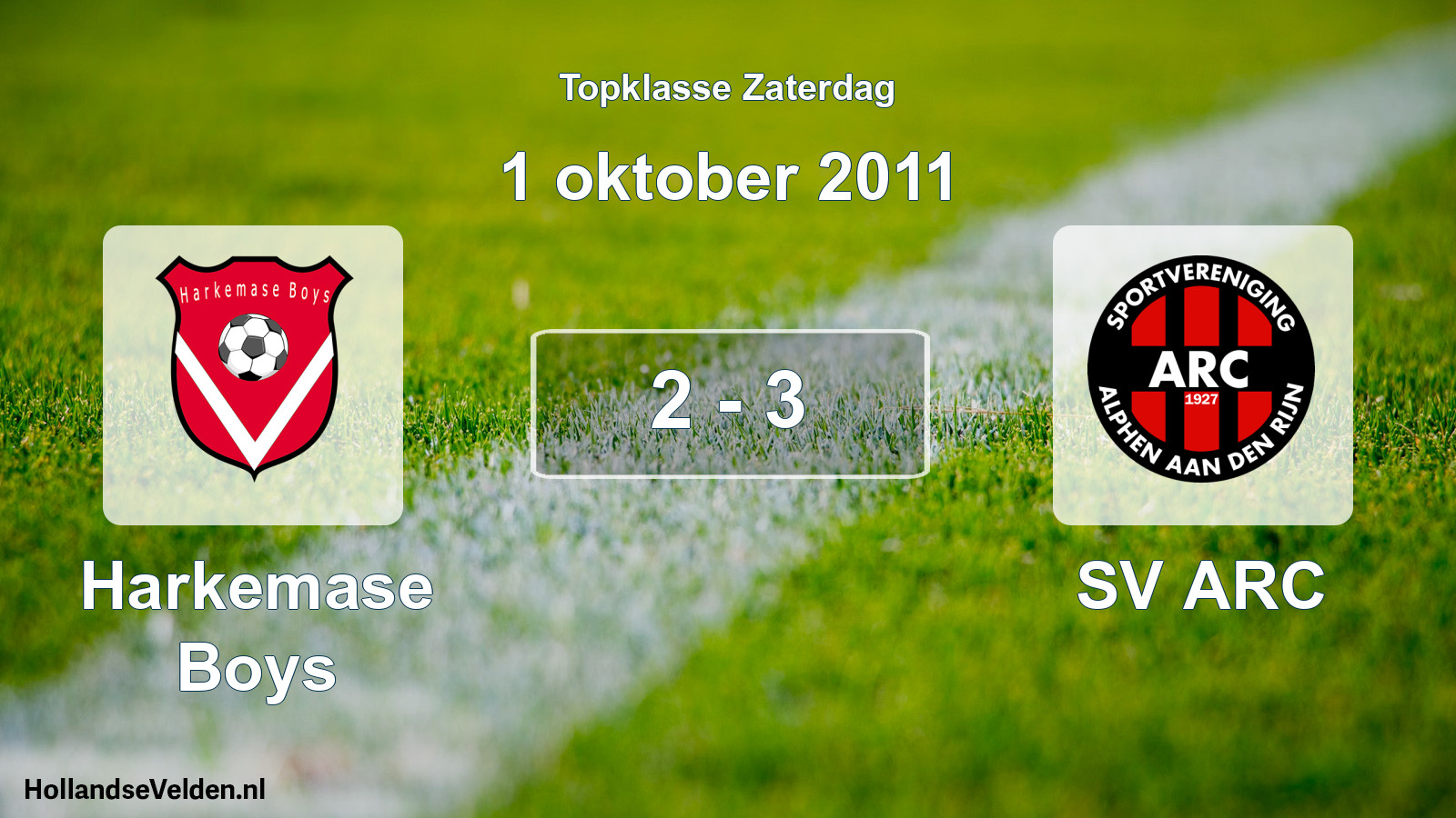 Gespeelde wedstrijd: Harkemase Boys - SV ARC 2 - 3 (1 oktober 2011)