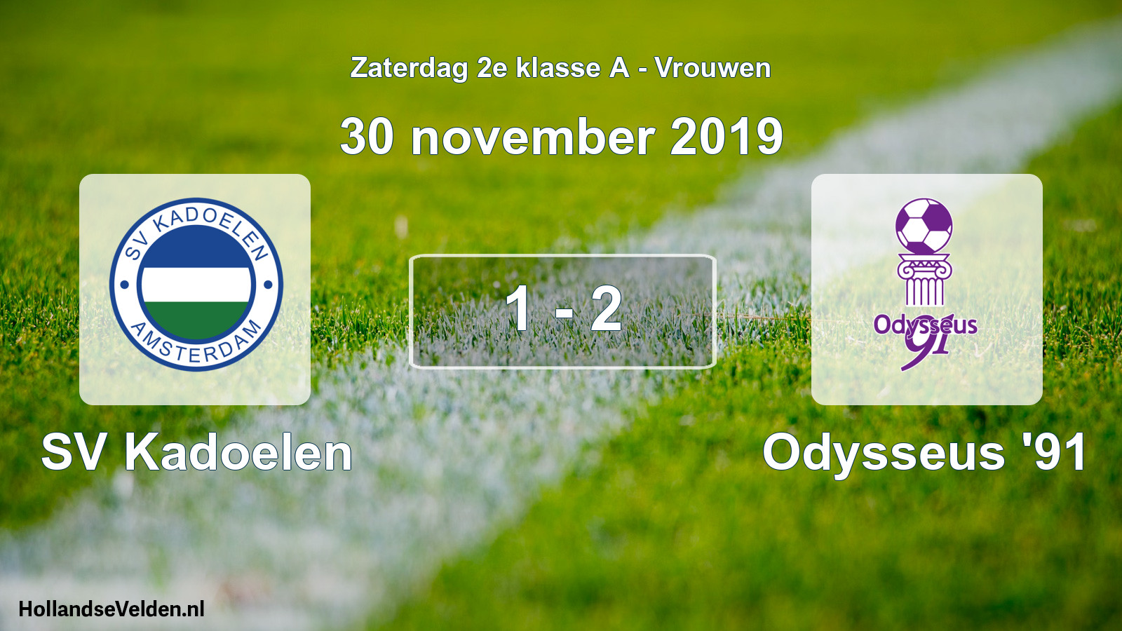 Gespeelde wedstrijd: SV Kadoelen - Odysseus '91 1 - 2 (30 november 2019)