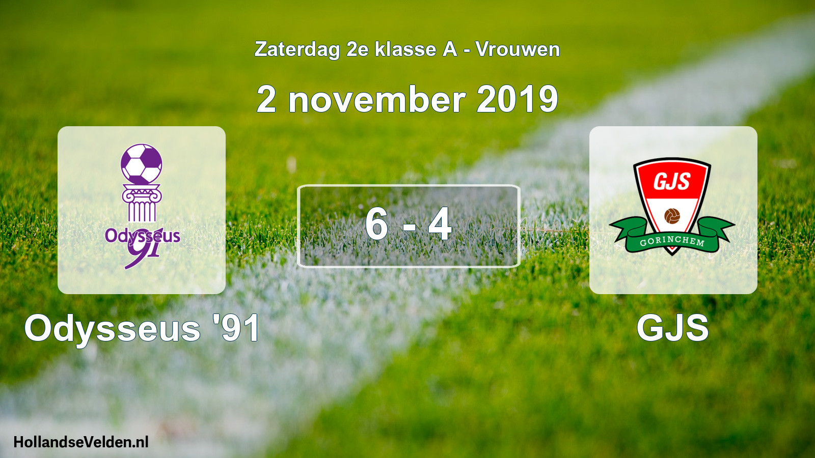 Gespeelde wedstrijd: Odysseus '91 - GJS 6 - 4 (2 november 2019)