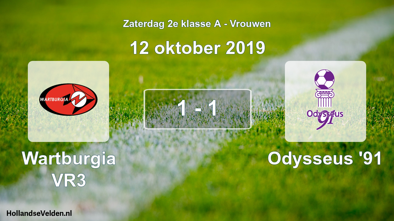 Gespeelde wedstrijd: Wartburgia VR3 - Odysseus '91 1 - 1 (12 oktober 2019)