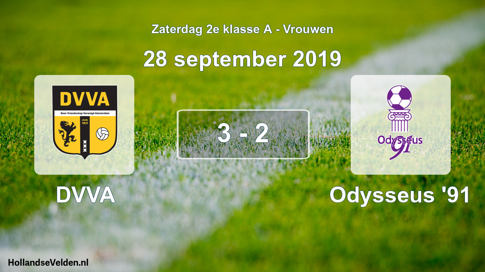 Gespeelde wedstrijd: DVVA - Odysseus '91 3 - 2 (28 september 2019)