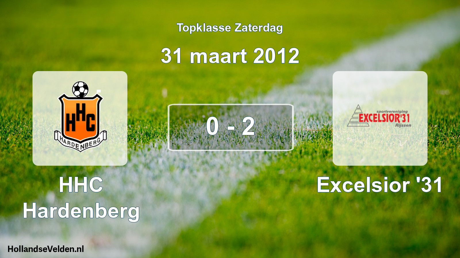Gespeelde wedstrijd: HHC Hardenberg - Excelsior '31 0 - 2 (31 maart 2012)