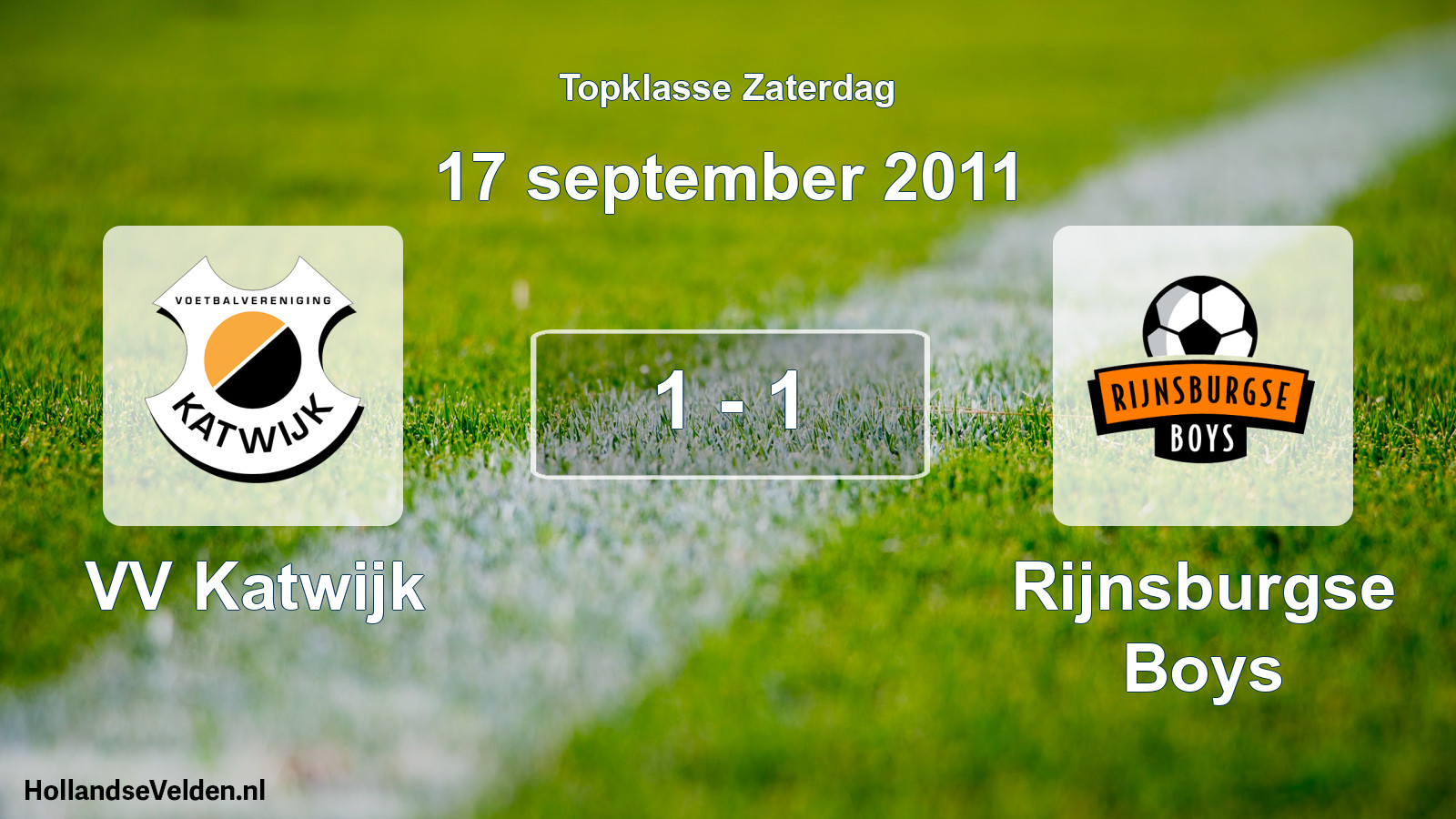 Gespeelde wedstrijd: VV Katwijk - Rijnsburgse Boys 1 - 1 (17 september 2011)