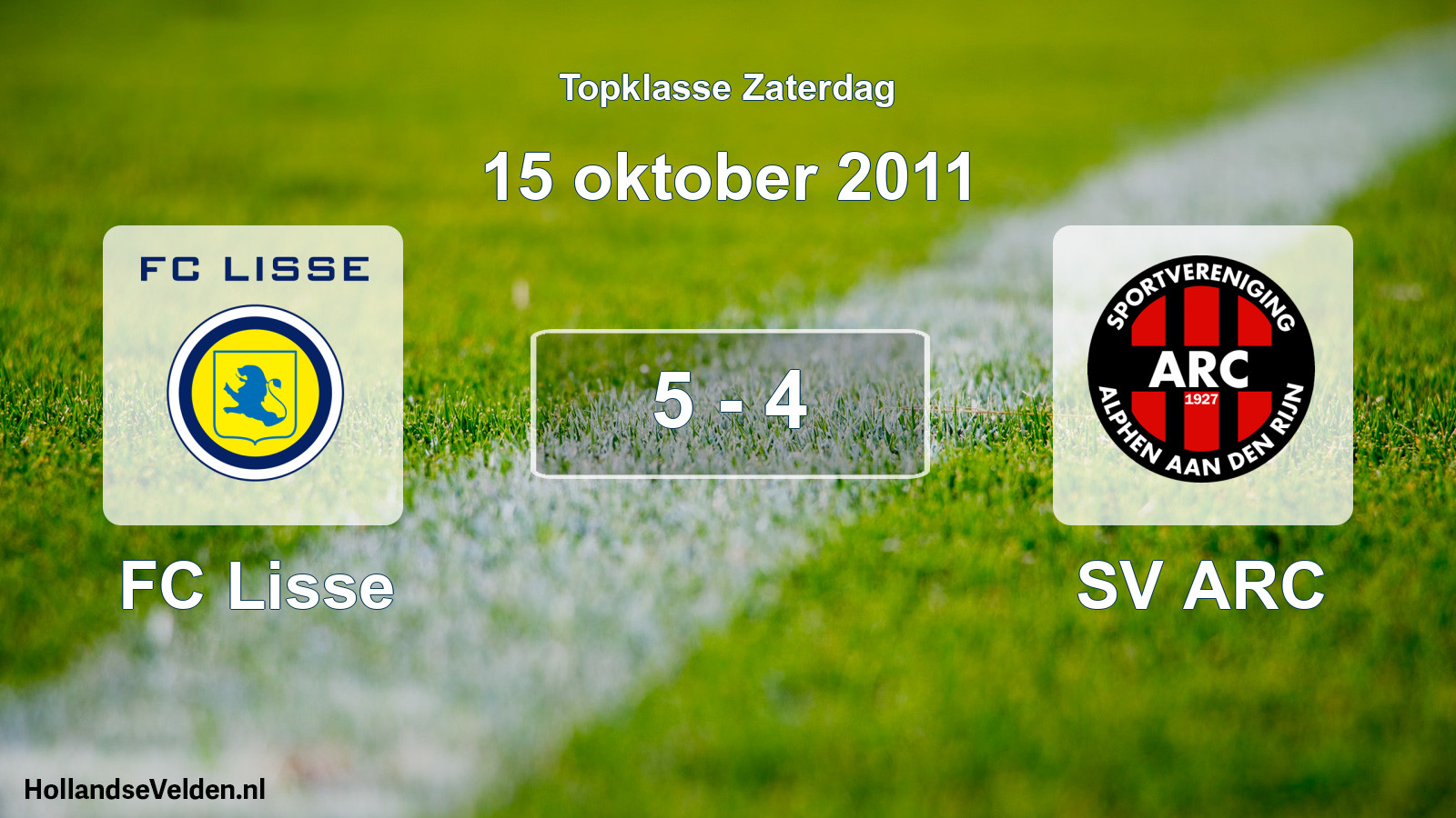 Gespeelde wedstrijd: FC Lisse - SV ARC 5 - 4 (15 oktober 2011)