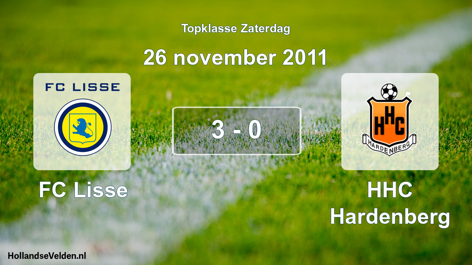 Gespeelde wedstrijd: FC Lisse - HHC Hardenberg 3 - 0 (26 november 2011)