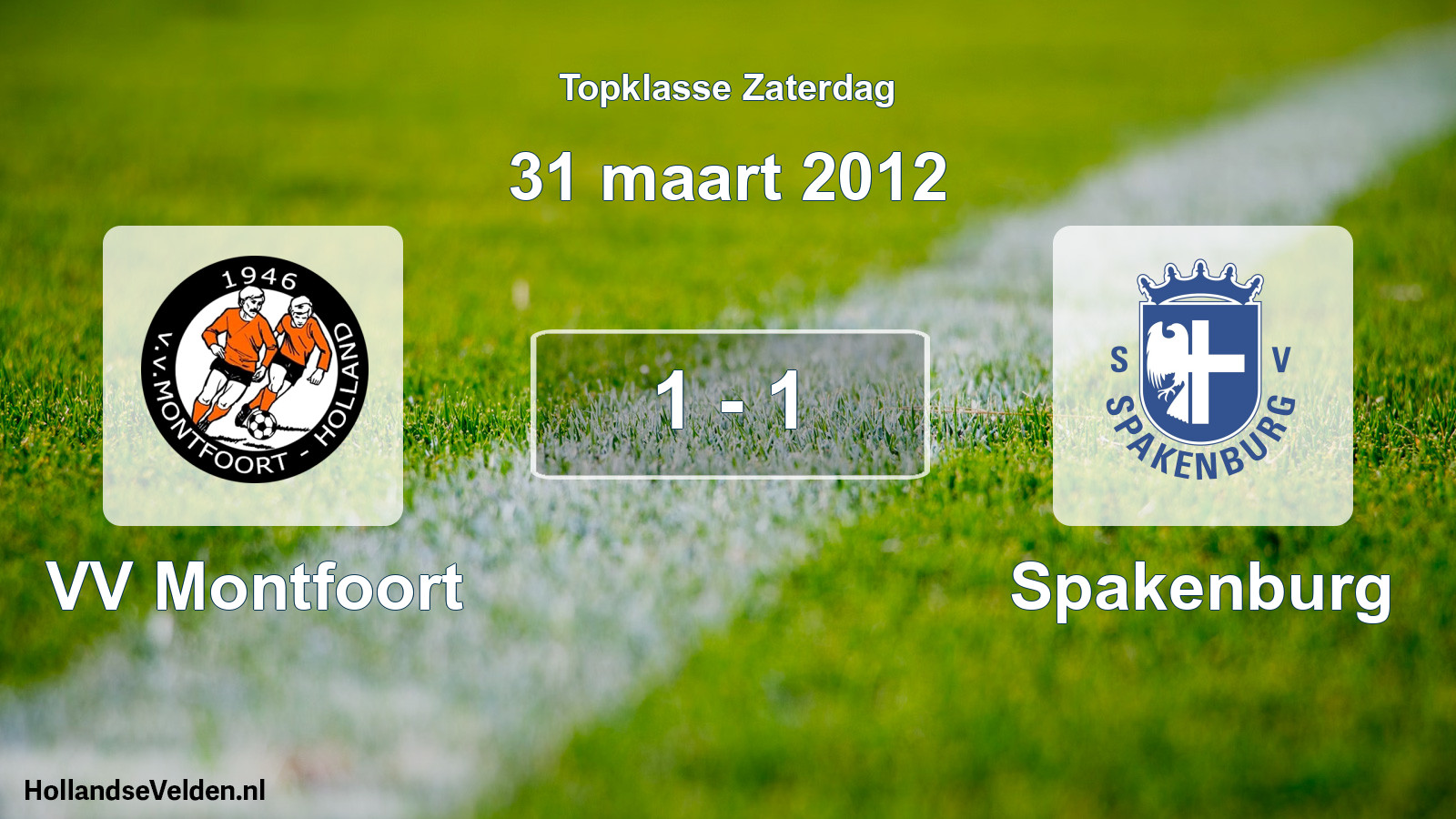 Gespeelde wedstrijd: VV Montfoort - Spakenburg 1 - 1 (31 maart 2012)