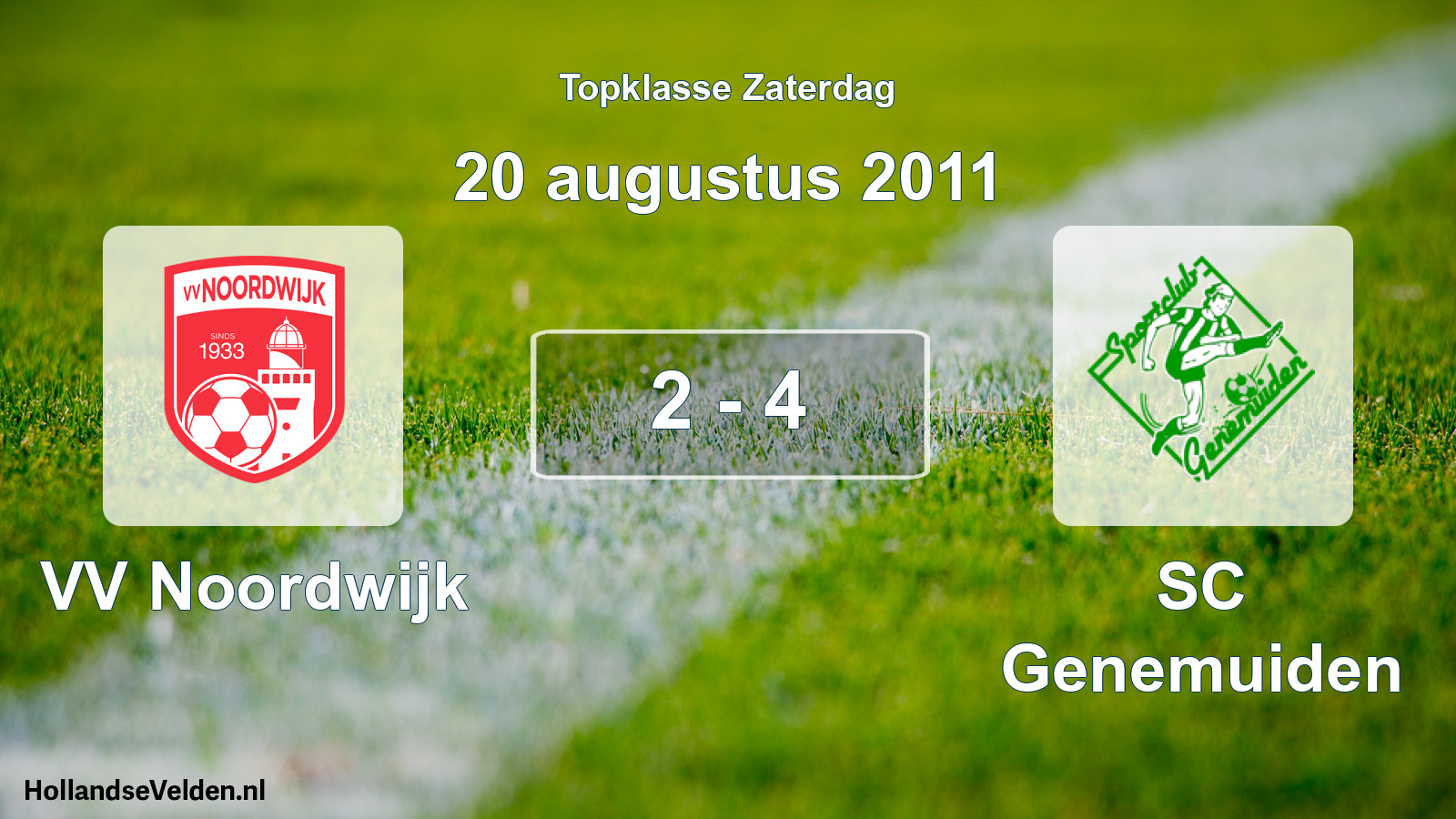 Gespeelde wedstrijd: VV Noordwijk - SC Genemuiden 2 - 4 (20 augustus 2011)