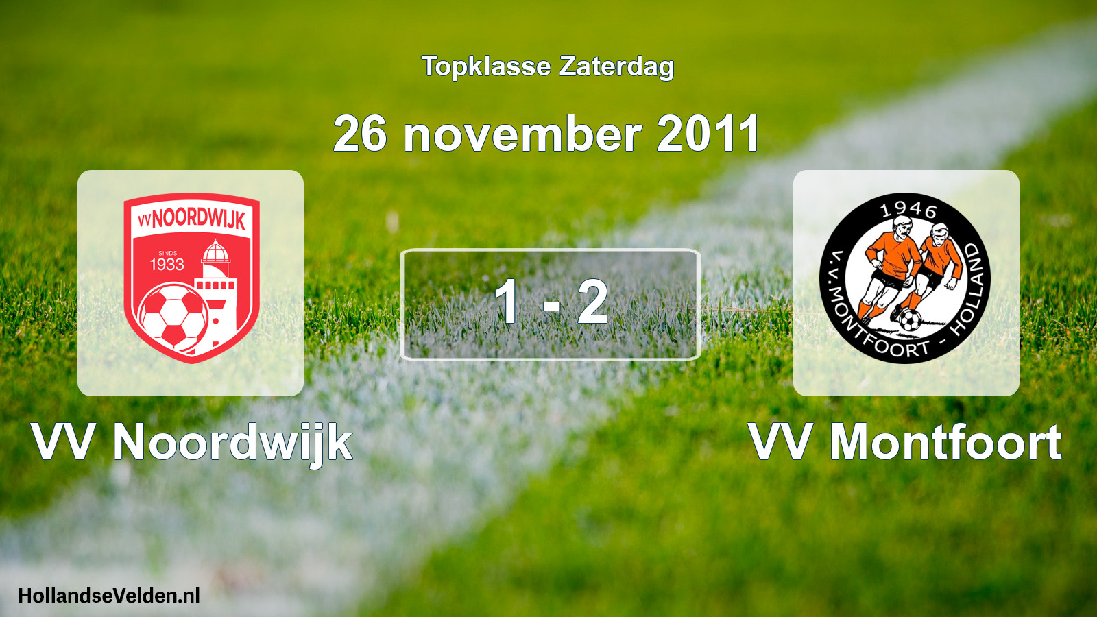 Gespeelde wedstrijd: VV Noordwijk - VV Montfoort 1 - 2 (26 november 2011)