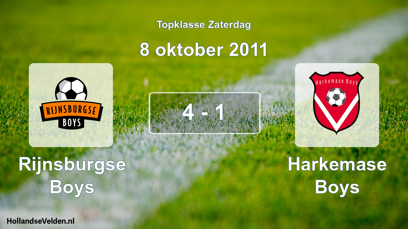 Gespeelde wedstrijd: Rijnsburgse Boys - Harkemase Boys 4 - 1 (8 oktober 2011)
