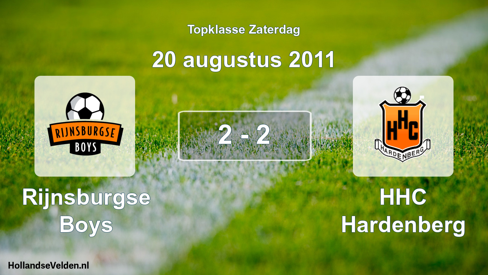 Gespeelde wedstrijd: Rijnsburgse Boys - HHC Hardenberg 2 - 2 (20 augustus 2011)
