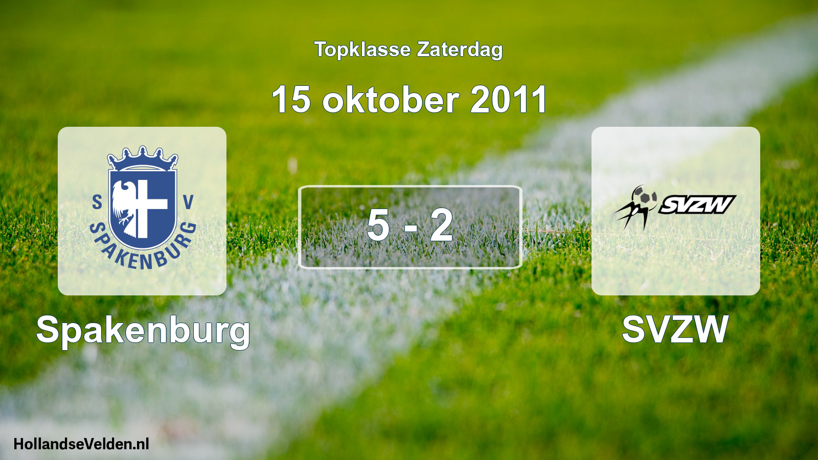 Gespeelde wedstrijd: Spakenburg - SVZW 5 - 2 (15 oktober 2011)