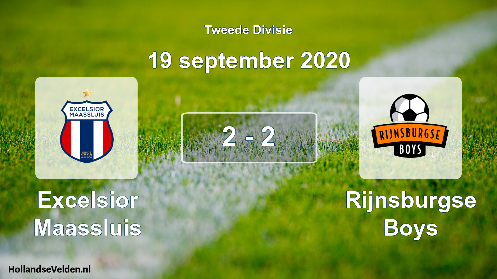 Gespeelde wedstrijd: Excelsior Maassluis - Rijnsburgse Boys 2 - 2 (19 september 2020)