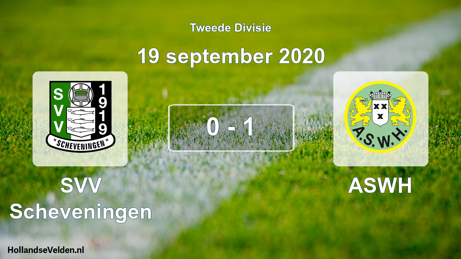 Gespeelde wedstrijd: SVV Scheveningen - ASWH 0 - 1 (19 september 2020)
