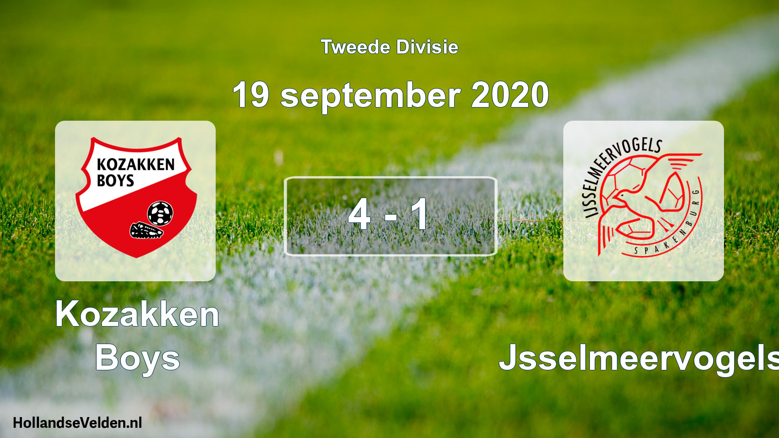 Gespeelde wedstrijd: Kozakken Boys - IJsselmeervogels 4 - 1 (19 september 2020)