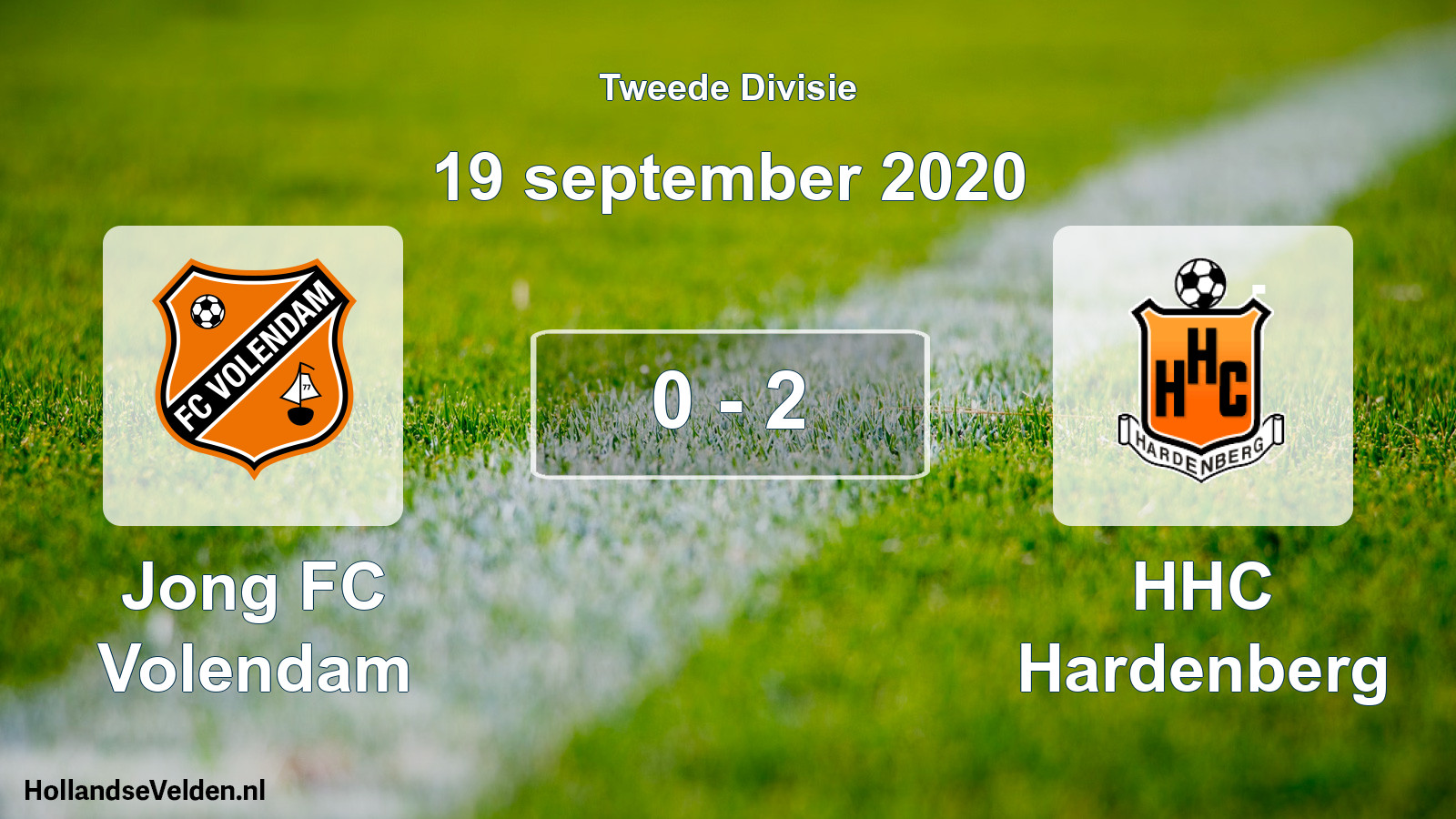 Gespeelde wedstrijd: Jong FC Volendam - HHC Hardenberg 0 - 2 (19 september 2020)