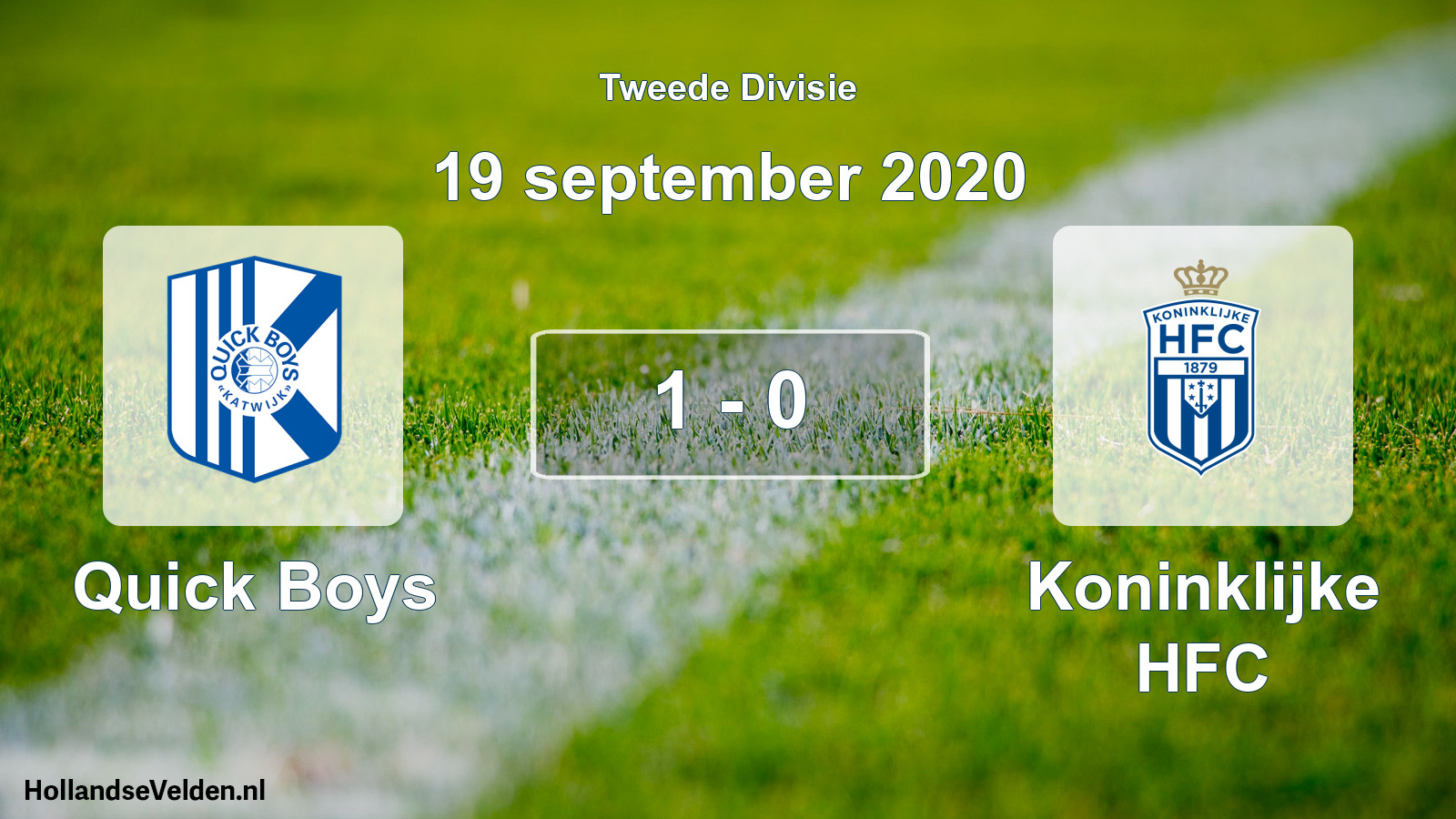 Gespeelde wedstrijd: Quick Boys - Koninklijke HFC 1 - 0 (19 september 2020)