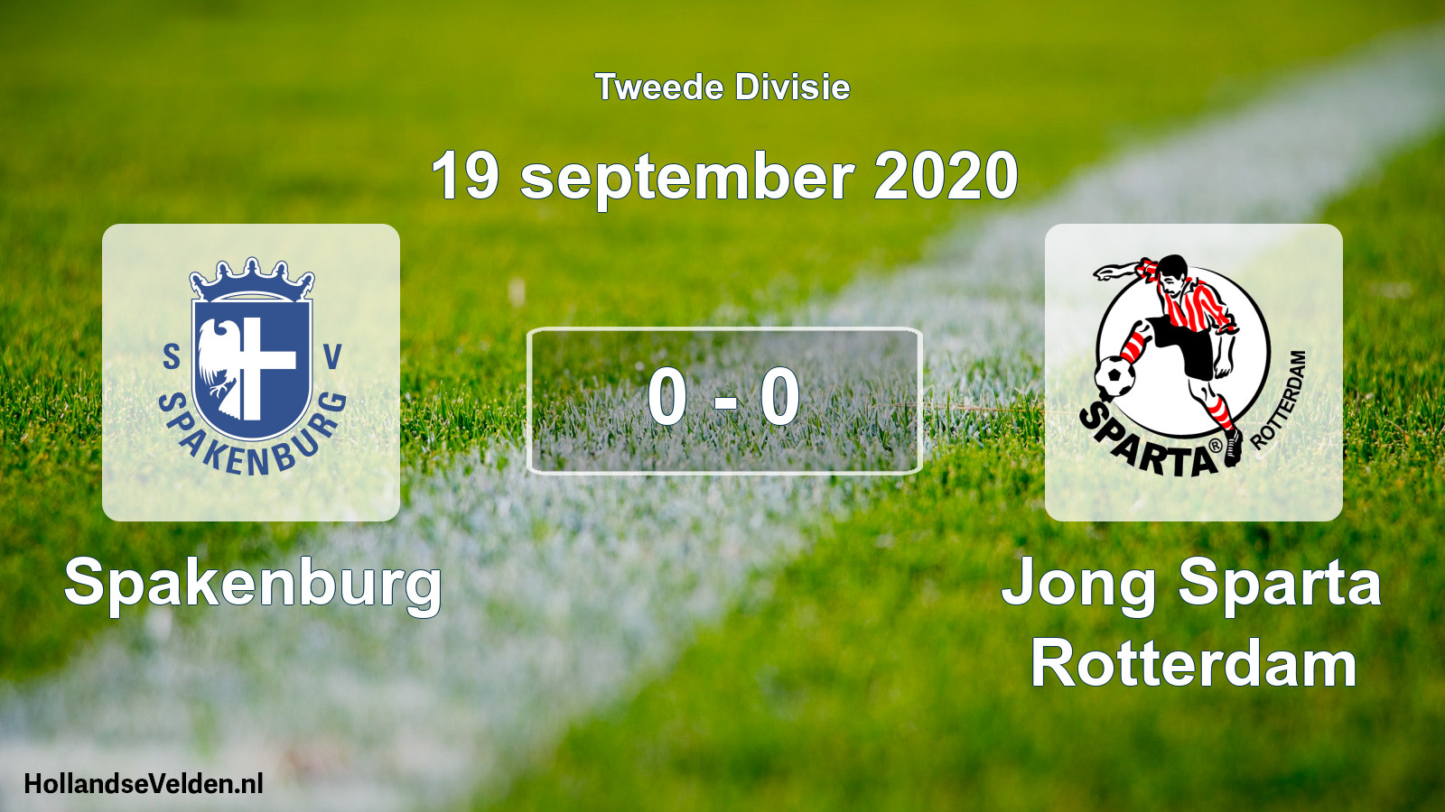 Gespeelde wedstrijd: Spakenburg - Jong Sparta Rotterdam 0 - 0 (19 september 2020)