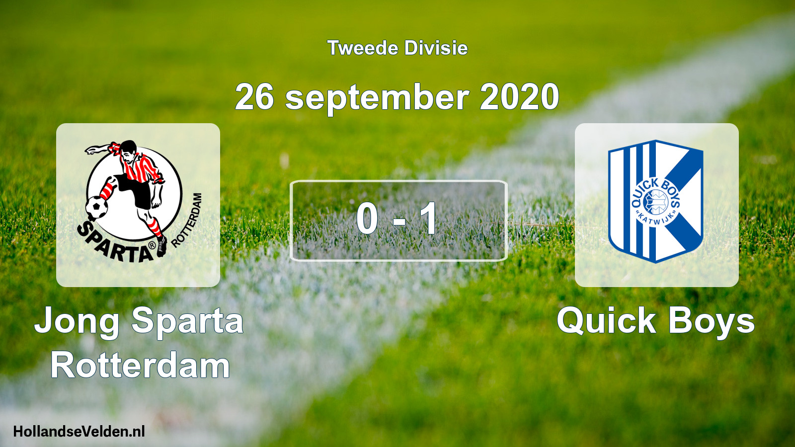 Gespeelde wedstrijd: Jong Sparta Rotterdam - Quick Boys 0 - 1 (26 september 2020)