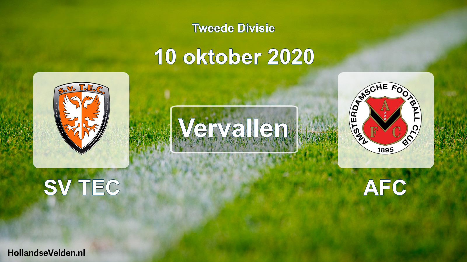Geplande wedstrijd: SV TEC - AFC (10 oktober 2020)
