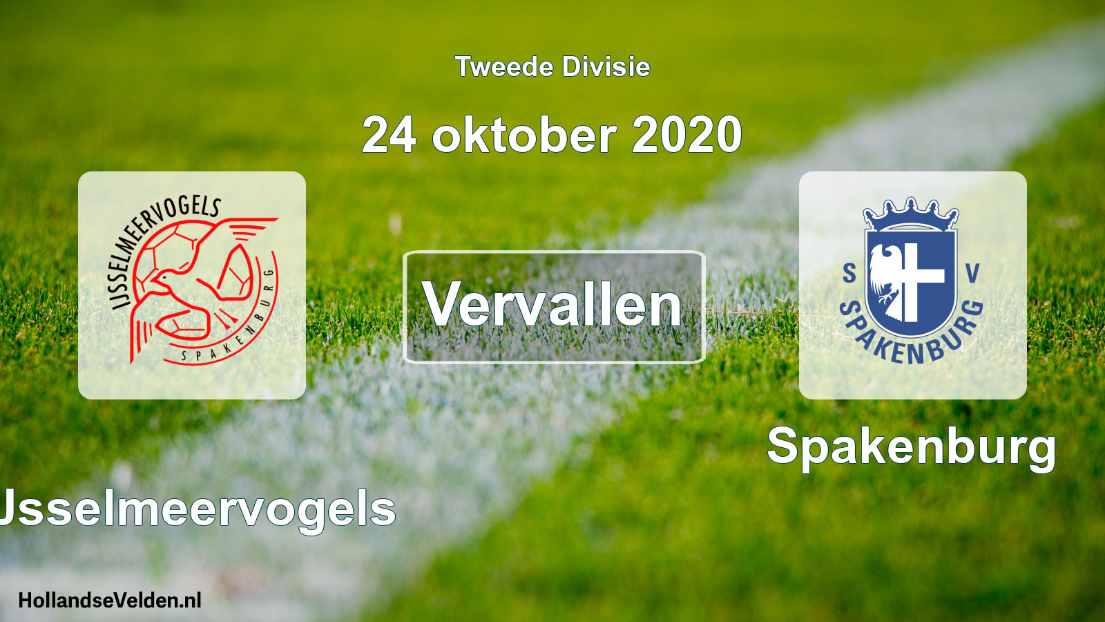 Geplande wedstrijd: IJsselmeervogels - Spakenburg (24 oktober 2020)