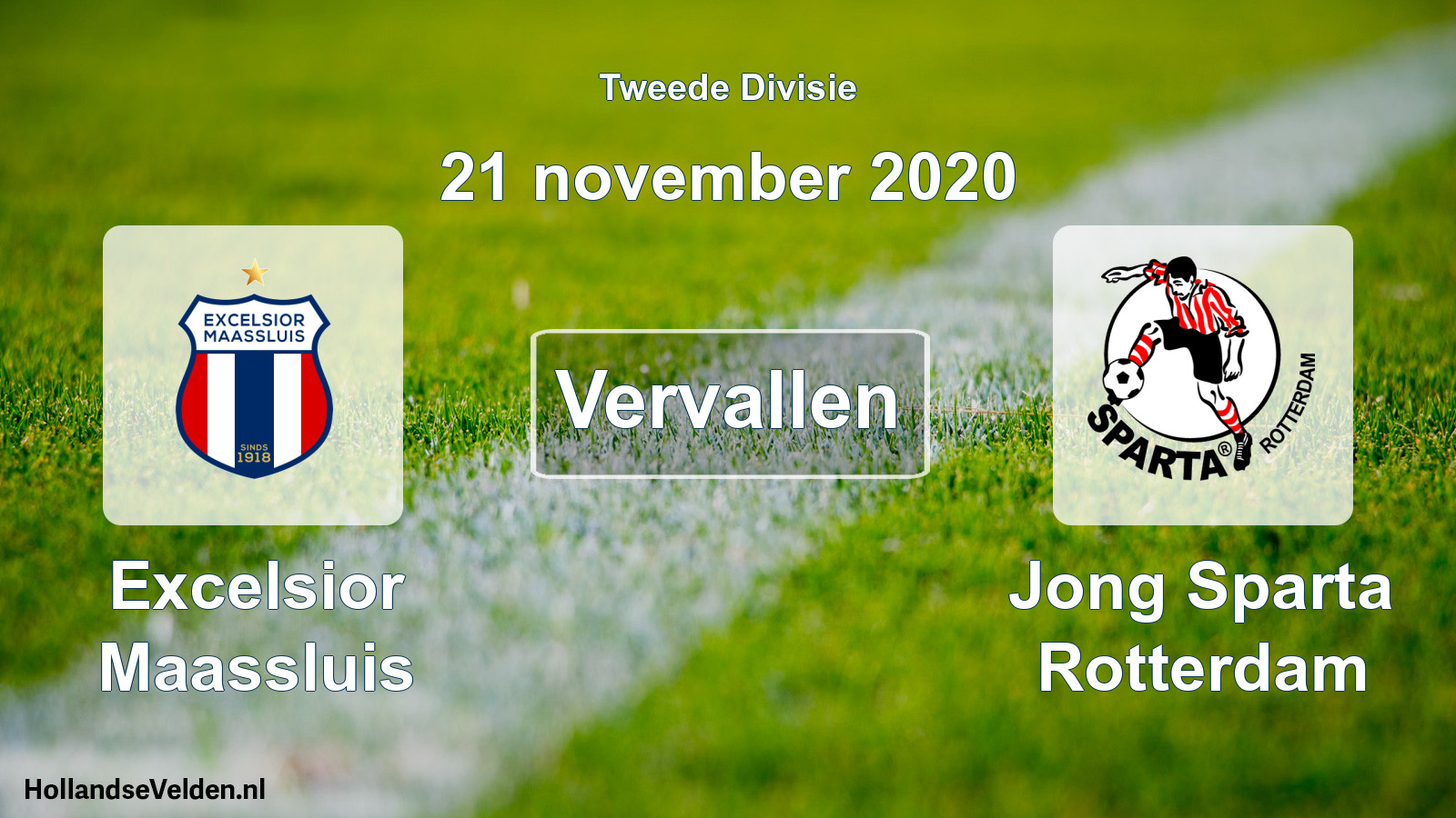 Geplande wedstrijd: Excelsior Maassluis - Jong Sparta Rotterdam (21 november 2020)