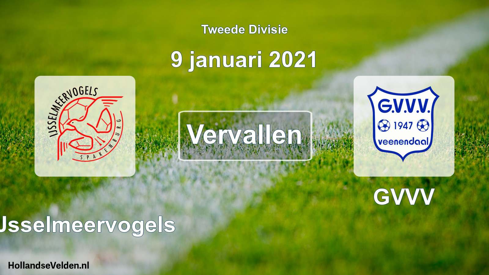 Geplande wedstrijd: IJsselmeervogels - GVVV (9 januari 2021)