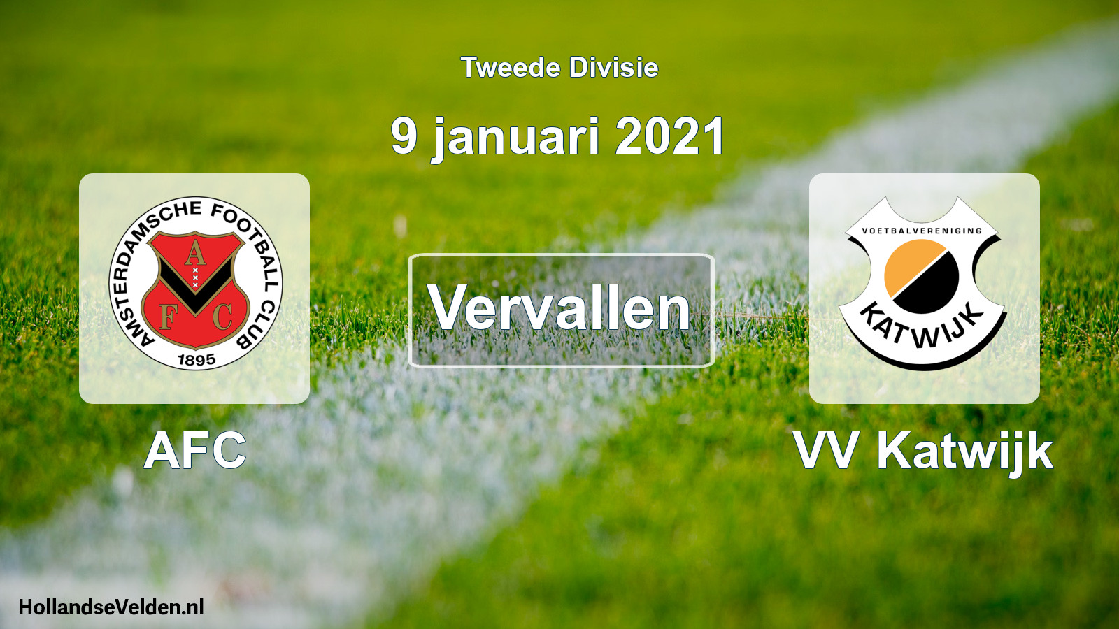 Geplande wedstrijd: AFC - VV Katwijk (9 januari 2021)