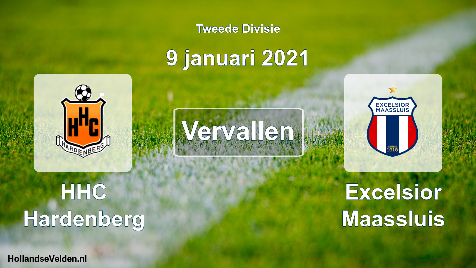 Geplande wedstrijd: HHC Hardenberg - Excelsior Maassluis (9 januari 2021)