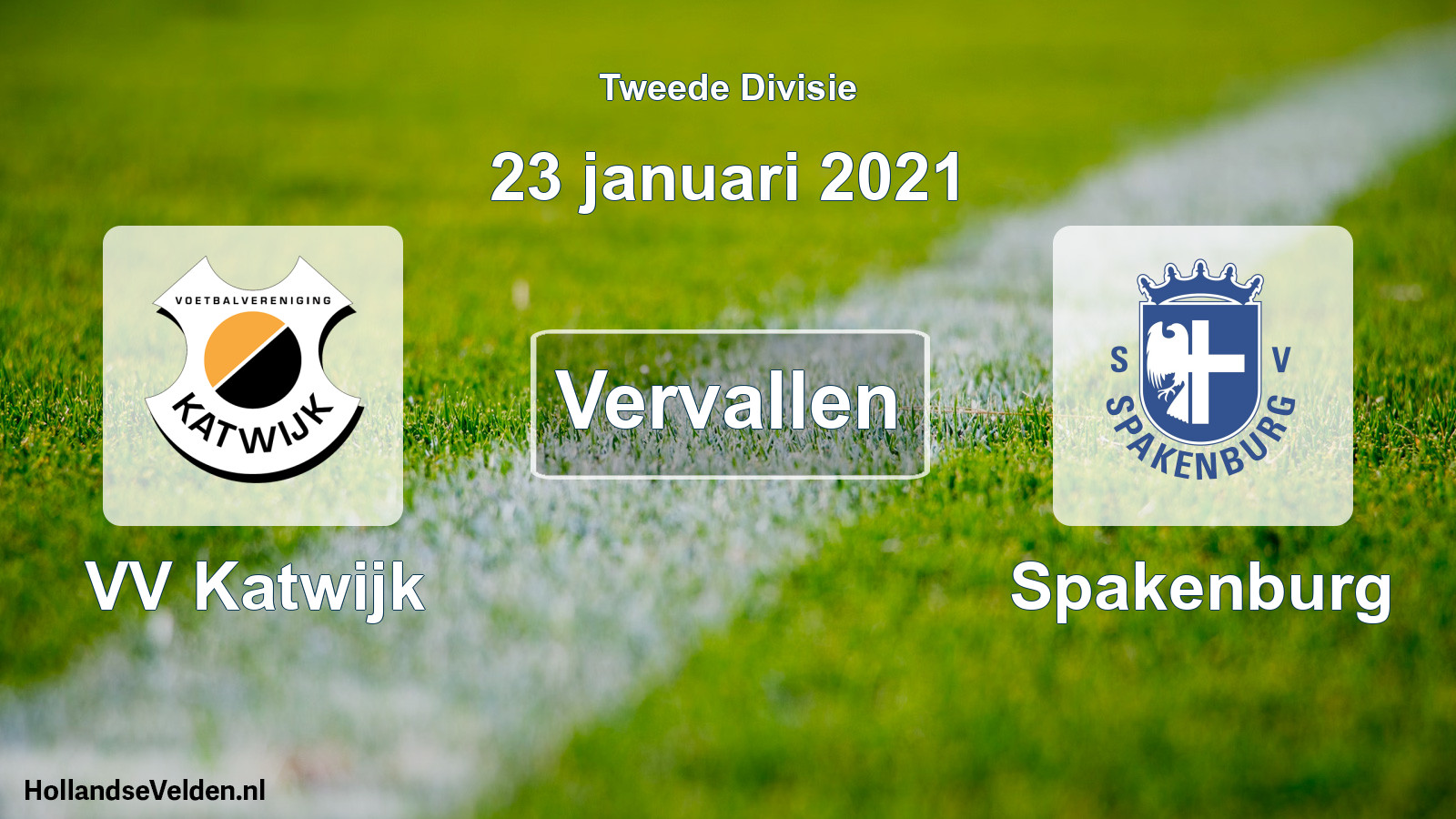 Geplande wedstrijd: VV Katwijk - Spakenburg (23 januari 2021)
