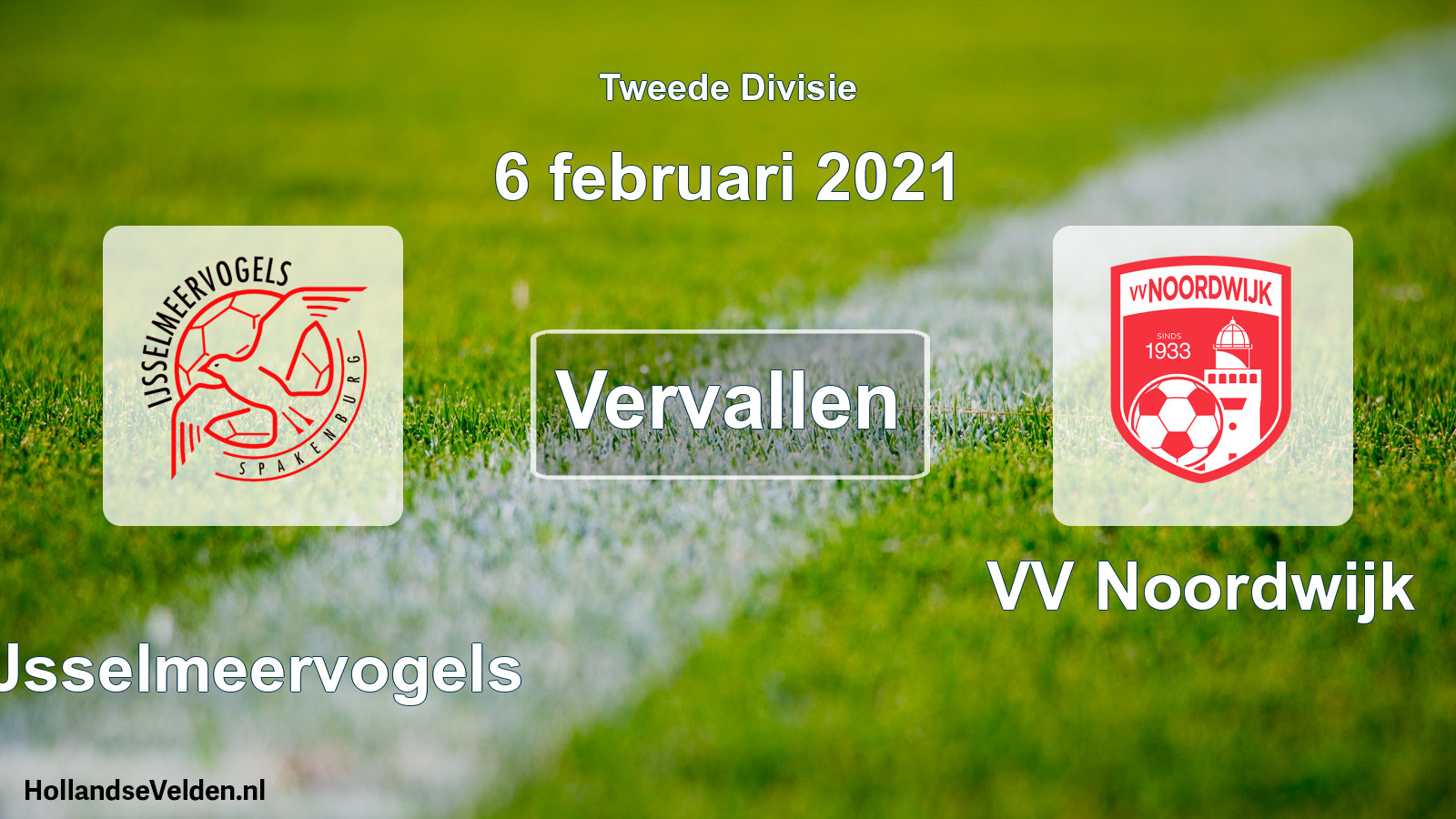 Geplande wedstrijd: IJsselmeervogels - VV Noordwijk (6 februari 2021)