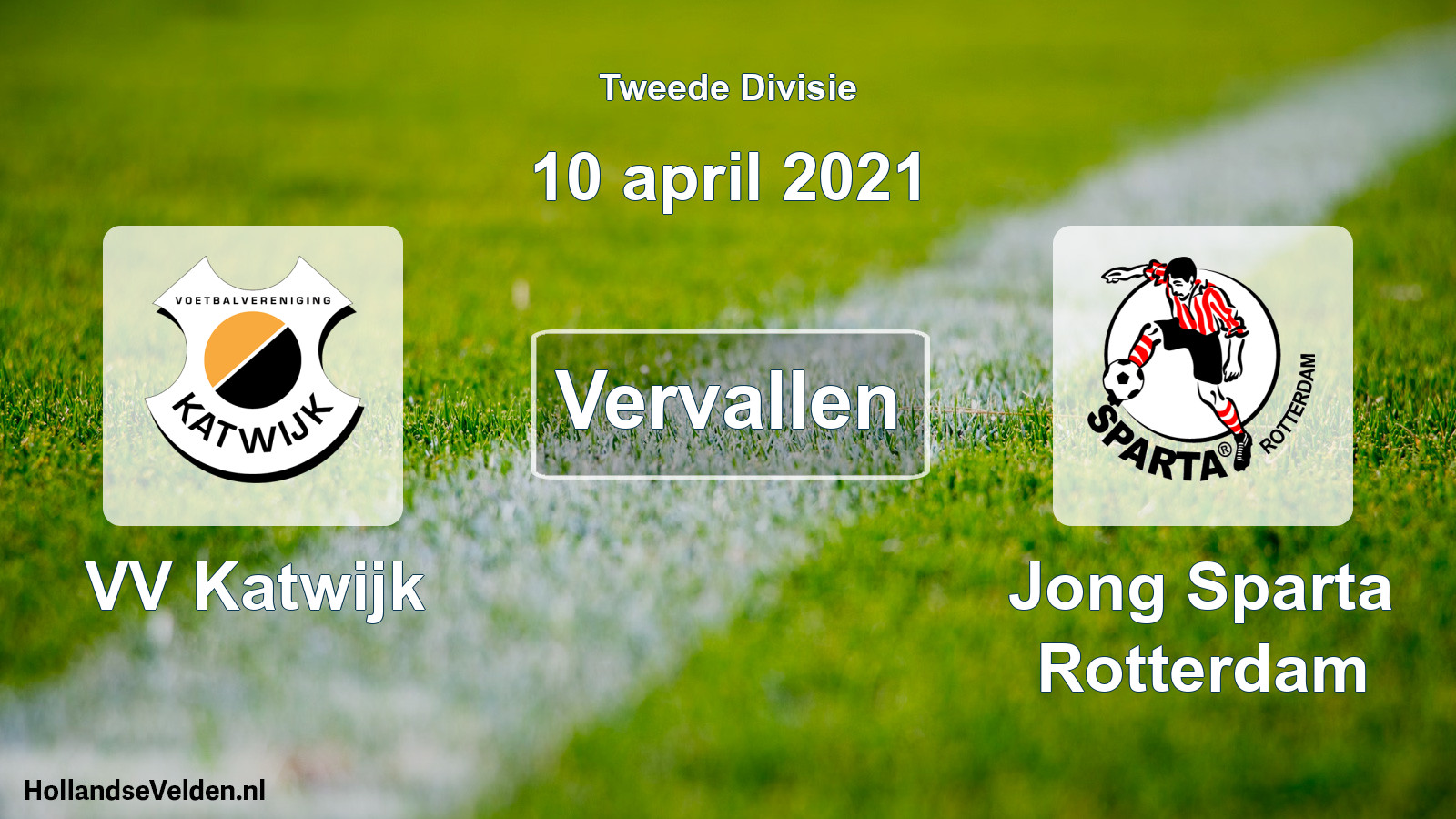 Geplande wedstrijd: VV Katwijk - Jong Sparta Rotterdam (10 april 2021)