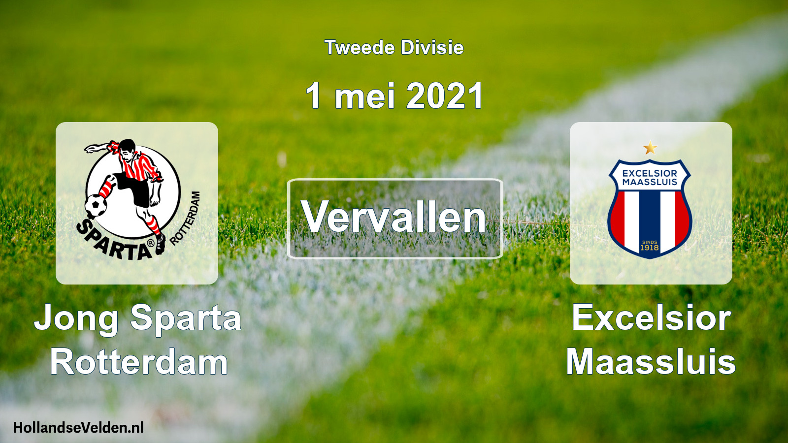 Geplande wedstrijd: Jong Sparta Rotterdam - Excelsior Maassluis (1 mei 2021)