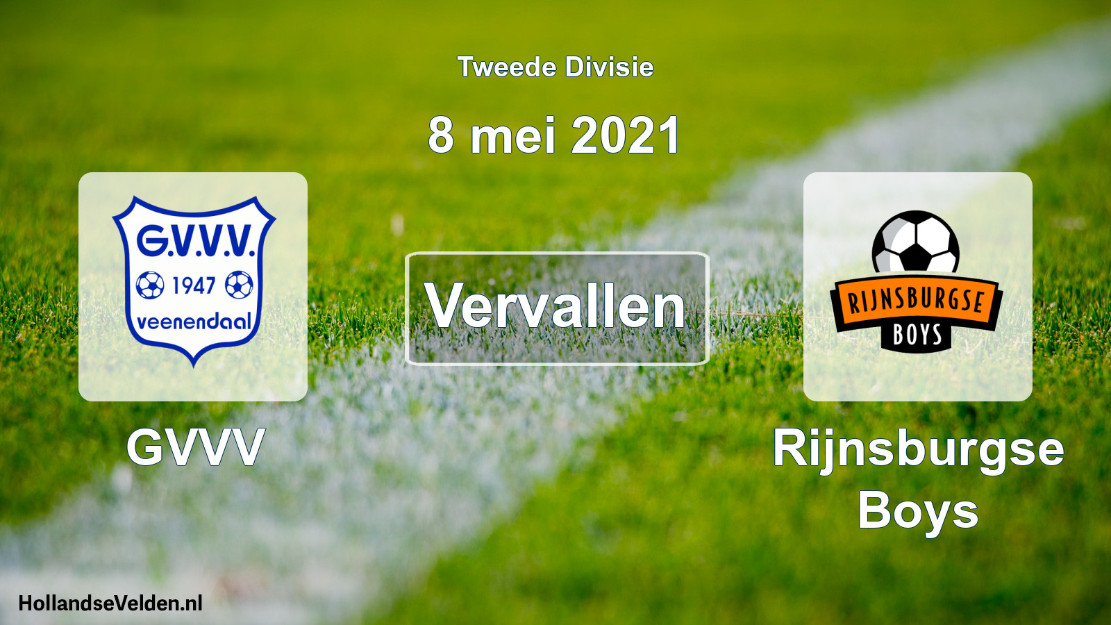 Geplande wedstrijd: GVVV - Rijnsburgse Boys (8 mei 2021)