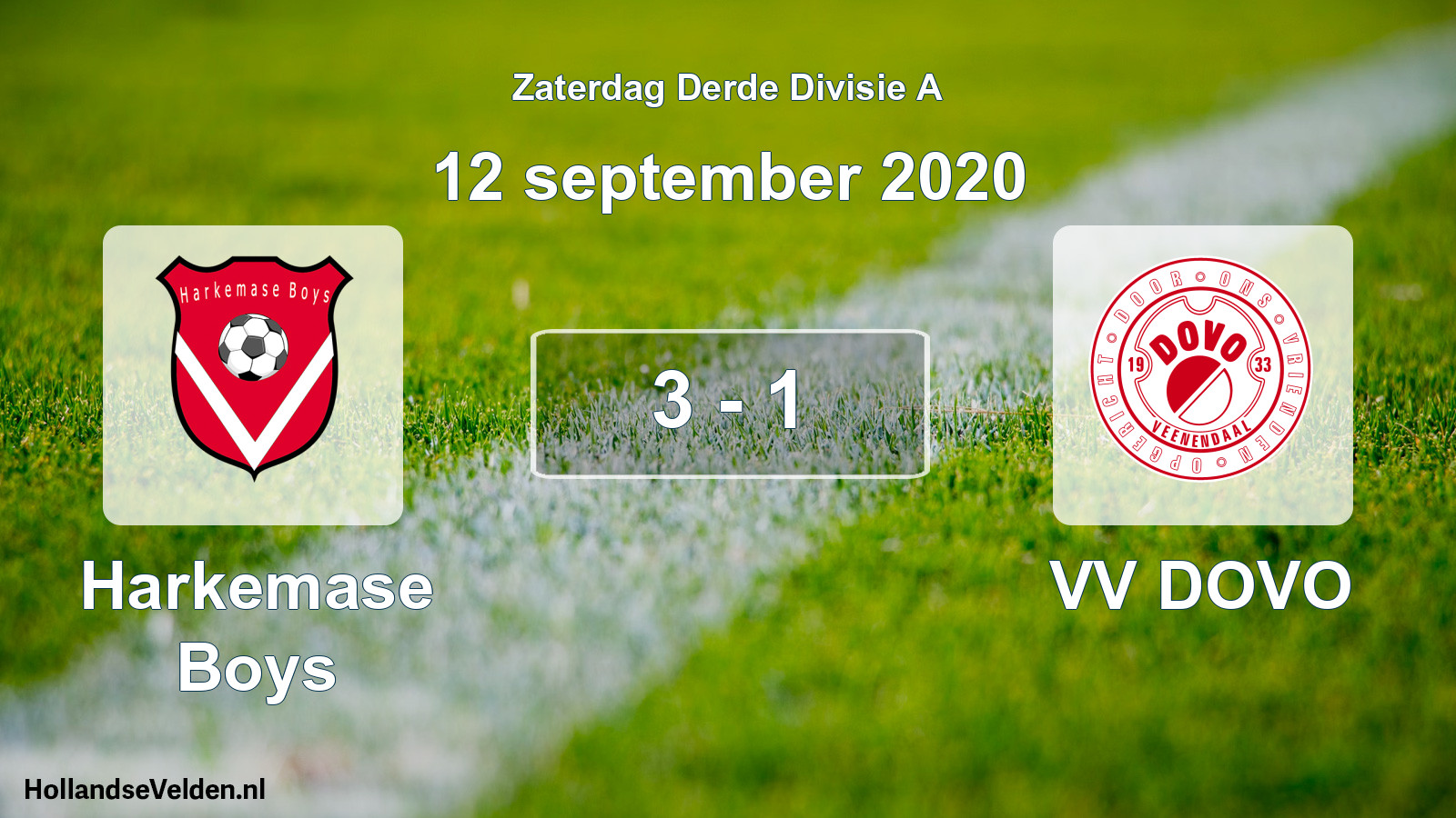 Gespeelde wedstrijd: Harkemase Boys - VV DOVO 3 - 1 (12 september 2020)