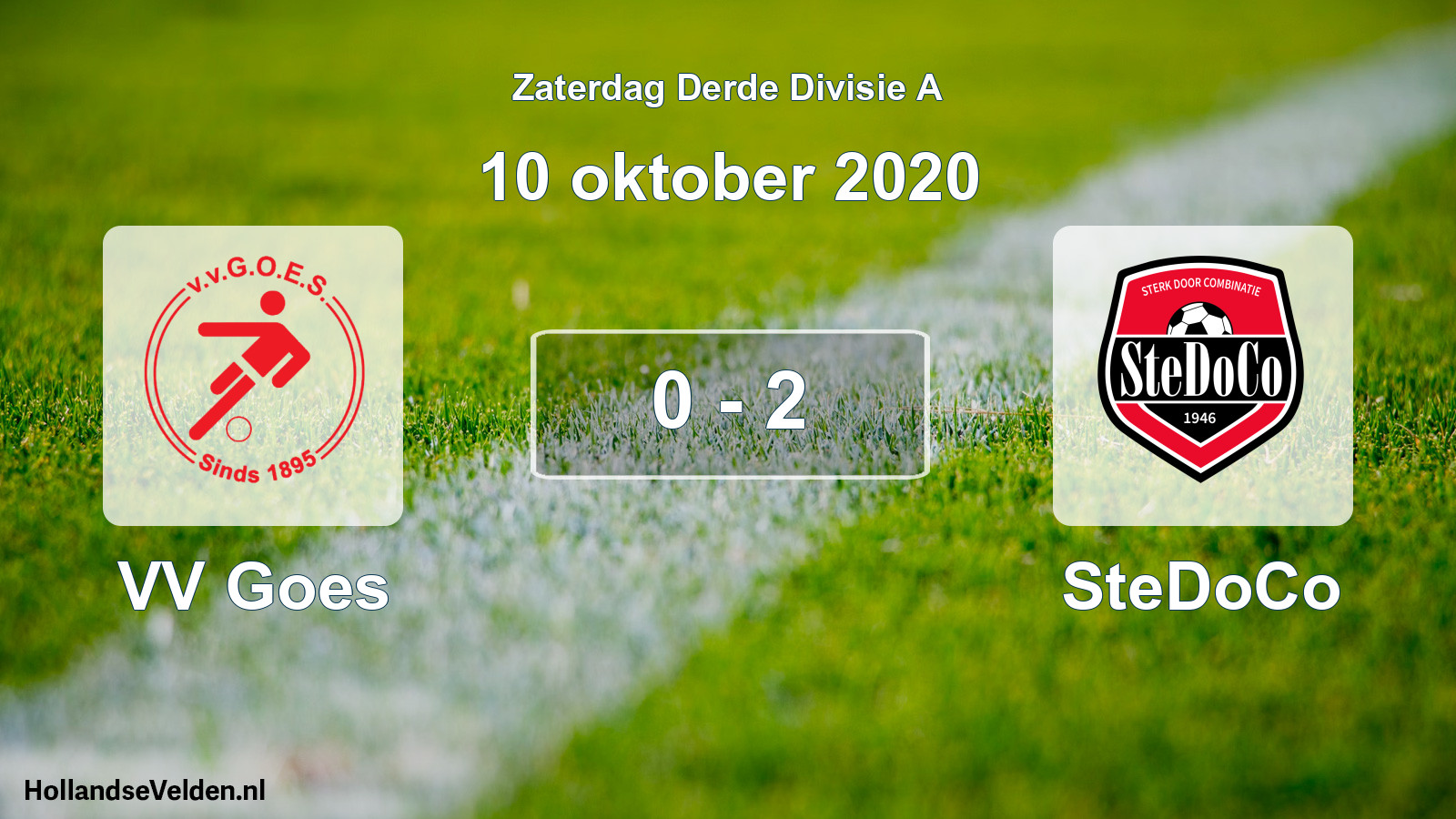 Gespeelde wedstrijd: VV Goes - SteDoCo 0 - 2 (10 oktober 2020)