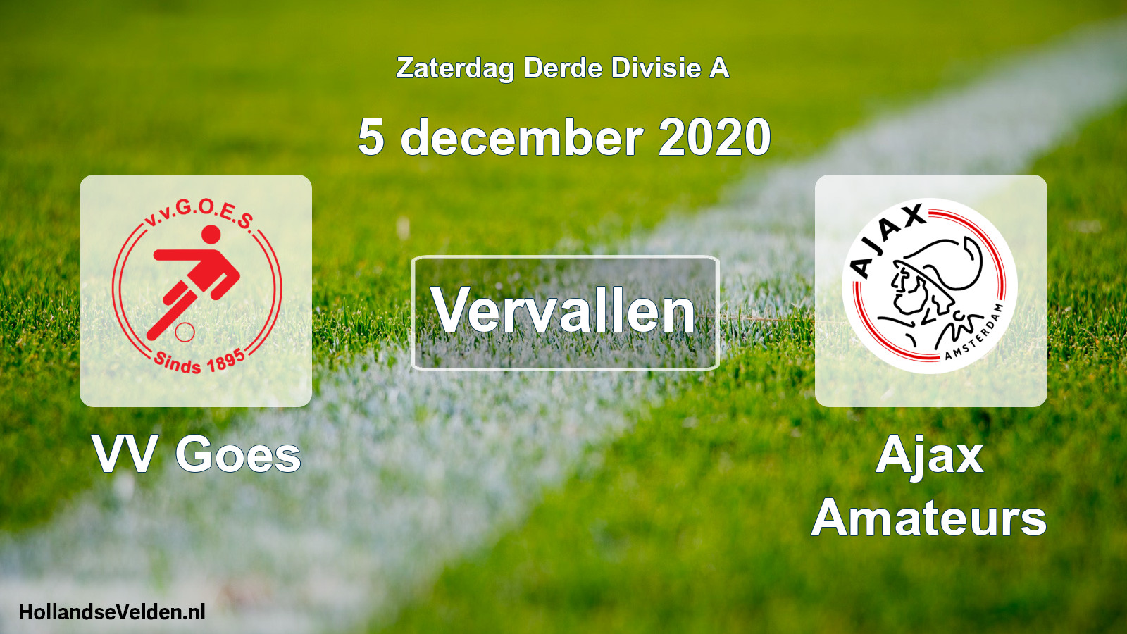 Geplande wedstrijd: VV Goes - Ajax Amateurs (5 december 2020)