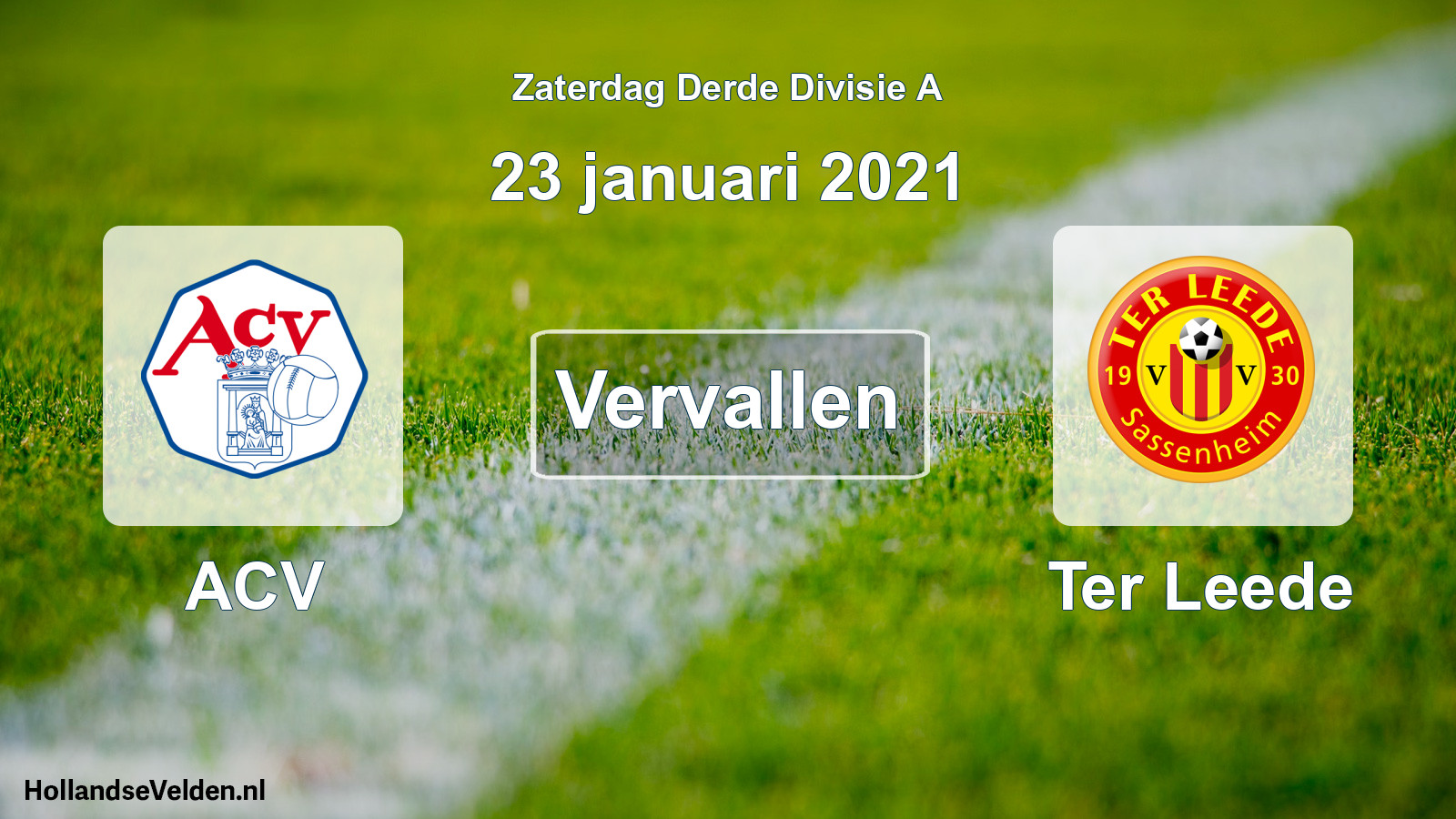 Geplande wedstrijd: ACV - Ter Leede (23 januari 2021)