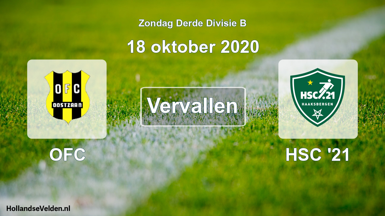 Geplande wedstrijd: OFC - HSC '21 (18 oktober 2020)