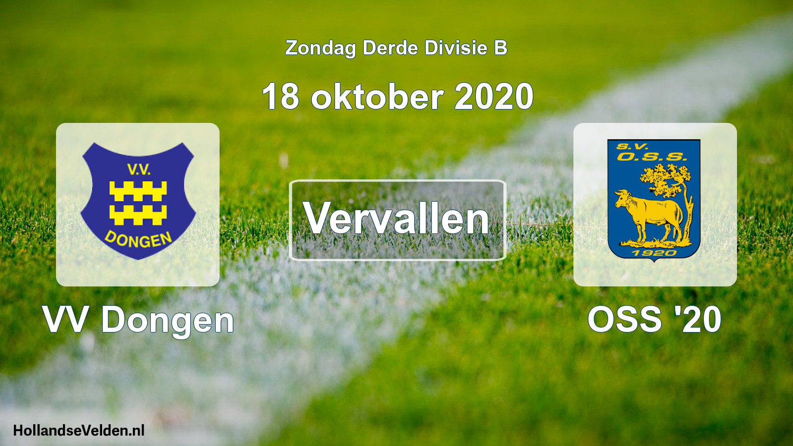 Geplande wedstrijd: VV Dongen - OSS '20 (18 oktober 2020)