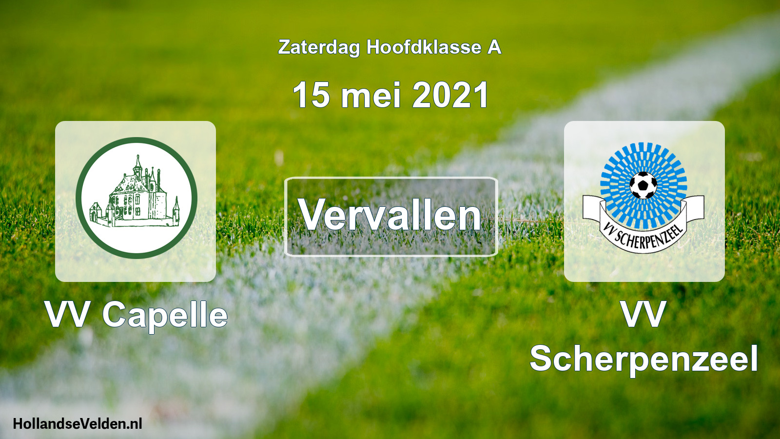 Geplande wedstrijd: VV Capelle - VV Scherpenzeel (15 mei 2021)