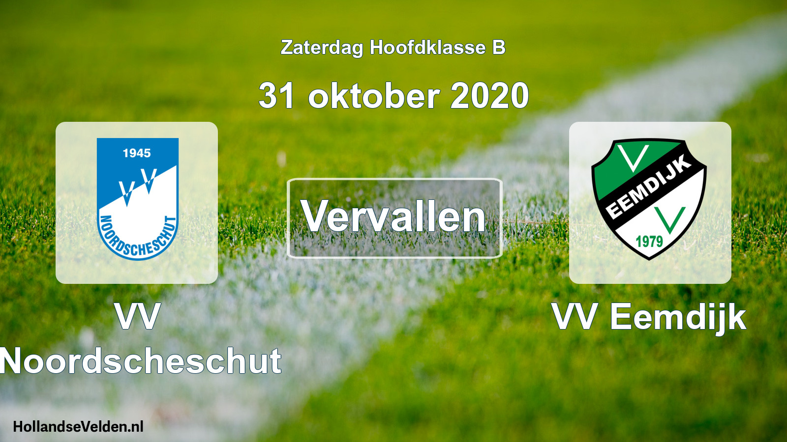 Geplande wedstrijd: VV Noordscheschut - VV Eemdijk (31 oktober 2020)