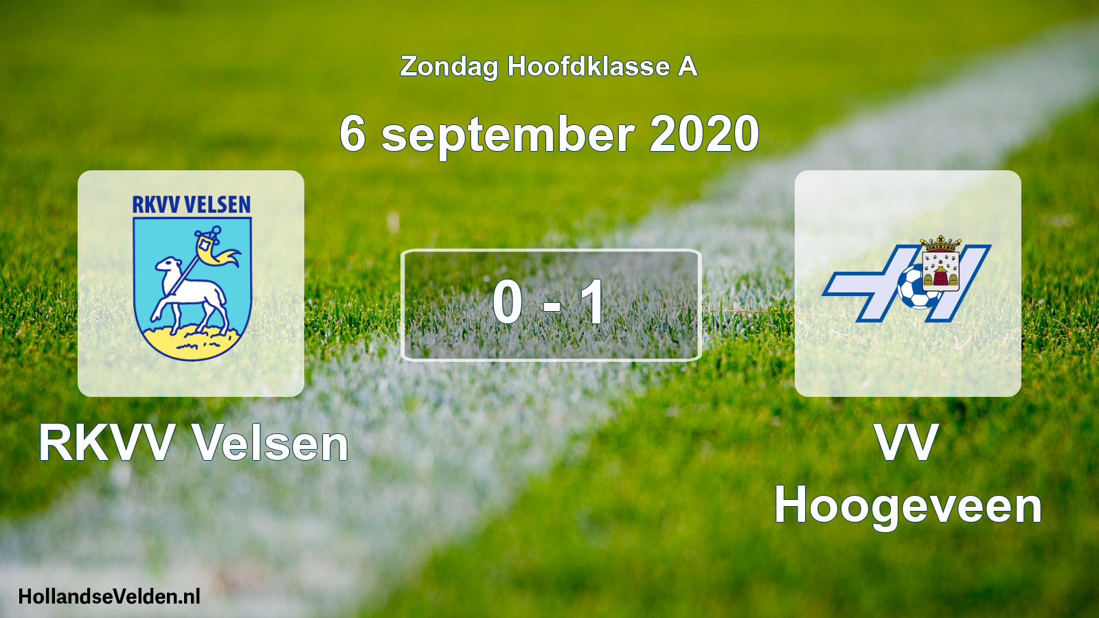 Gespeelde wedstrijd: RKVV Velsen - VV Hoogeveen 0 - 1 (6 september 2020)